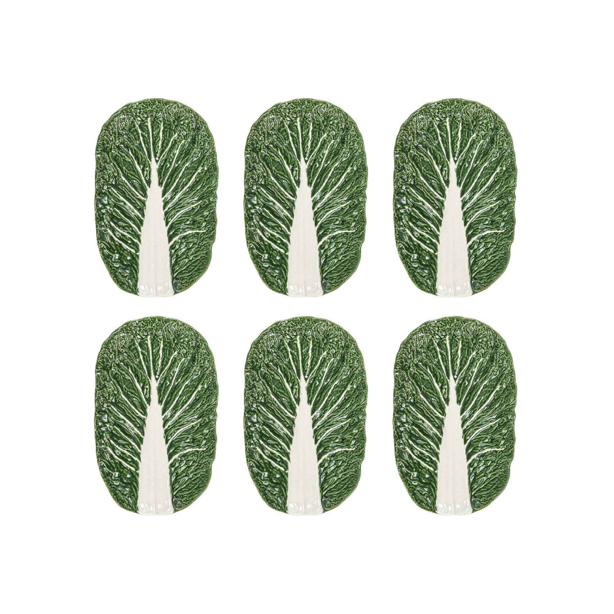 Hello Honey® 13.5" Green Cabbage Ceramic Serving Plates, 6ct.